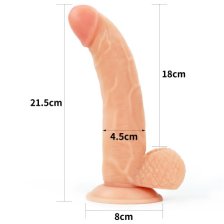 Изогнутый страпон-реалистик на черных трусиках Easy Strapon Set 21,5 см