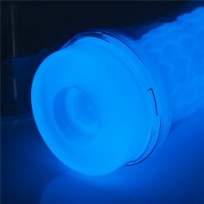 Прозрачный мастурбатор светящийся в темноте Lumino Play Ribbed Masturbator