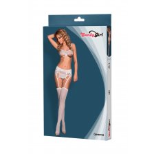 Комплект Candy Girl Gemma (бюстгальтер, пояс для чулок, трусики и чулки),M/L