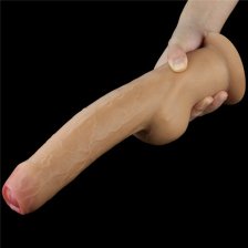 Фаллос с закрытой головкой и высоко посаженной мошонкой Lovetoy Silicone Cock 28 см