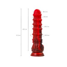 Вибратор Black&Red by Toyfa Monster Tops, силикон, красно-черный, 27 см
