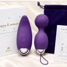 Виброяйцо Akili с пультом набор 2 в 1 USB фиолетовый