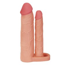 Удлиняющая насадка для двойного проникновения Pleasure X Tender Double Penis Sleeve + 5 см