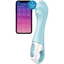 Расширяющийся смарт-вибратор с рельефной головкой Satisfyer Air Pump Vibrator 5+ голубой
