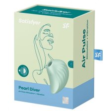 Вакуумно-волновой стимулятор с вибрацией Satisfyer Pearl Diver зеленый