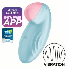 Перезаряжаемый смарт-стимулятор с вибрацией Satisfyer Tropical Tip Blue