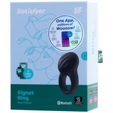 Эрекционное смарт-кольцо Satisfyer Signet Ring черное