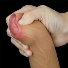 Фаллос с закрытой головкой и высоко посаженной мошонкой Lovetoy Silicone Cock 28 см