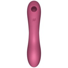 Вакуумный стимулятор клитора с вибрирующей ручкой Satisfyer Curvy Trinity 3 красный