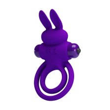Эрекционное виброкольцо Vibrant Penis Ring III с петлей на мошонку фиолетовое
