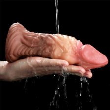 Широкий фаллос с ярко выраженным рельефом и большой головкой Lovetoy Silicone Cock 18 см