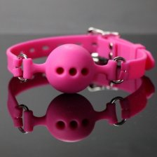 Дышащий кляп-шар из силикона Pink L
