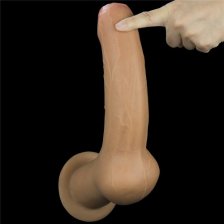 Фаллос с закрытой головкой и высоко посаженной мошонкой Lovetoy Silicone Cock 28 см
