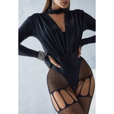 Чулки-колготки с поясом на подтяжках кружевные