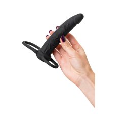 Насадка на пенис для двойного проникновения Black&Red by TOYFA , силикон, чёрный, 16,5 см