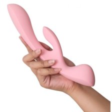 Двусторонний вибратор с клиторальным стимулятором Satisfyer Triple Oh Pink