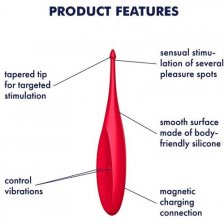 Точечный вибростимулятор Satisfyer Twirling Fun алый