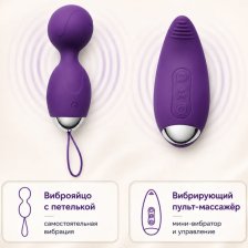 Виброяйцо Akili с пультом набор 2 в 1 USB фиолетовый