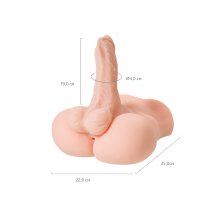 Мастурбатор с фаллосом Juicy Pussy Manuel, TPE, телесный, 25 см