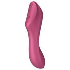 Вакуумный стимулятор клитора с вибрирующей ручкой Satisfyer Curvy Trinity 3 красный