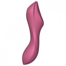 Вакуумный стимулятор клитора с вибрирующей ручкой Satisfyer Curvy Trinity 3 красный