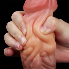 Широкий фаллос с ярко выраженным рельефом и большой головкой Lovetoy Silicone Cock 18 см