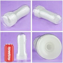 Прозрачный мастурбатор светящийся в темноте Lumino Play Ribbed Masturbator