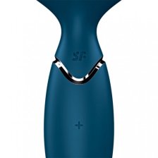 Перезаряжаемый мини-массажер с вибрацией Satisfyer Mini Wand-er синий